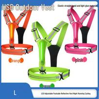 Reguliuojama LED atspindinti liemenė naktiniam bėgimui ir važiavimui dviračiu Adjustable Armbands, 2-Pack fluorescencinė žalia spalva
