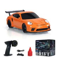 Naujas 2.4G RC Drift Car 1/43 4WD nuotolinio valdymo automobilis didelės spartos keturių ratų pavara radijo bangomis valdomas mini lenktyninio automobilio modelis berniuko žaislo dovana oranžinė