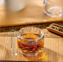 Stiklinis arbatos puodelis su medine rankena ir dangteliu, su arbatos ir vandens atskirtuvu, karščiui atsparus, Kung Fu arbatos rinkinys, biuro arbatos puodelis 200ML brown