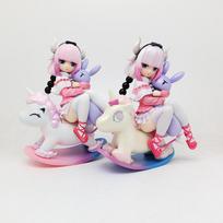 Adorable Kobayashi-san chi no Maid Dragon Figure Kanna Kamui Swinging Horse Anime Girls PVC Action Figure Toy Collection Model Doll No Retail Box gray