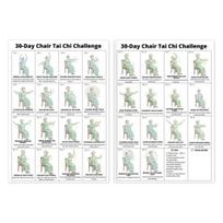 2Pcs Tai Chi Chair Exercises for Seniors And Beginners 10x8 Inch Frameless Seated Tai Chi Poster for Home Fitness Flexibility Circulation Strength Sets white