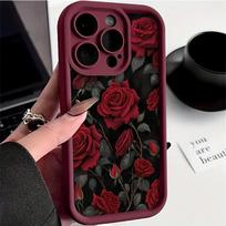 Vintage design rose art phone case suitable for iPhone 17 16 15 14 13 12 11 Pro/Max/Plus anti drop and shockproof back cover iPhone 12PRO juoda