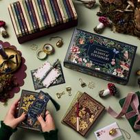 Žiemos miško dizaino Kalėdų atgalinės atskaitos kalendorius Raštinės reikmenys 24 dienos Raštinės Advento kalendorius Vokų priedai Advent Calendar gray