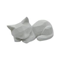 Sleeping Cat Statue, Cute Cat Figurine for Desk Bookshelf, 3D Printed Modern Geometric Decor Gift for Cat Lovers balta