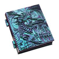 7-in-1 Rotating Dice Box, Vintage Magic Spell Book with Dragon Relief, Dice Holder with Smooth Turntable & Magnetic Closure, Pocket-sized Portable blue
