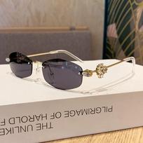 Elegant Diamond Irregular Sunglasses Male Luxury Women Fashion Rimless Sunglasses Female Glasses Anti Blue Light Eyewear gray