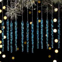 Twisted Water Drop Design Christmas Tree Pendants Acrylic Snowflake Ornaments Set  Home Decoration Style-10 gray