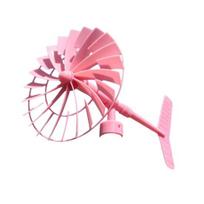 Vibrant Color Windmill Ornament 3D Printed Garden with Weathervane, Colorful Outdoor Yard Stake Hollow Automatic Rotating Spinning Blades UV-Resistant rožinė