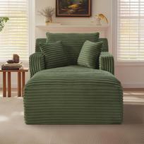 Moderni aksominė kušetė, patogi sofa-lova / poilsio kėdė be surinkimo, atlošiama kėdė svetainei, biurui ir butui žalia