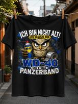 Distressed Wd Forty Owl Tee Owl With Wd40 And Duct Tape Brick Texture And Gerunisex Repair Slogan Unisex All TShirt S gray