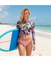 ROXY Women'S Crop Rash Guard Rx824Kwt Multi/M(95) blue