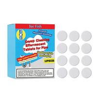 Jue Fish pipe cleaning effervescent tablets kitchen sink toilet dredge and dissolve oily residues, quickly deodorize and refresh 10pcs blue