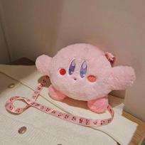 Star Plush Messenger Bag Kirby Plush Toy Girl Handbag Crossbody Bag gray