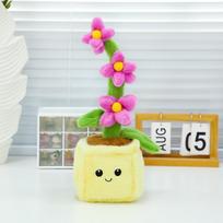 Cactus plant potted plush toy creative home ornament sun flower doll throwing gifts 30Cm pink