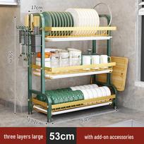 3-Tier Foldable Kitchen Dish Drying Rack white