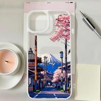 Japan Anime Mount Fuji Street Scenery Phone Case For iPhone 17 Pro 16 15 14 13 12 11 ProMax 17Air 16Plus Clear Hard Cover Fundas iphone 11 ProMax