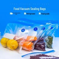 Food Grade Self-Sealing Vacuum Fresh-Keeping Zipper Bag with Air Valve 16x22 cm skaidri
