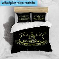 3pcs Ever-ton Football Club Crest Printed Bedding Set Duvet Cover Closure Includes 1 Duvet Cover & 2 Pillowcases Bedding Sets Home Decor Gifts 135cm*200cm