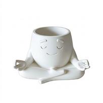 Sitting Posture Succulent Flower Pot Unique Figurine Head Planter Holder  Garden Display balta
