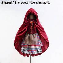 Girl Hocus Pocus Costume For Halloween Kids Cosplay With Plaid Print For Toddler Girls 120cm black