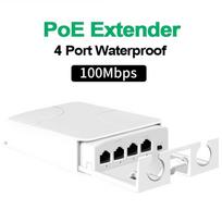 5 Port POE Extender 1000Mbps Gigabit Waterproof Stable Transmission for Farm Security Camera Installation A