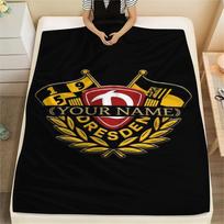 1PC Custom Name SG Dynamo Dresden Patterned Flannel Blanket Suitable For All Seasons for Home Decor Warmth and Comfort Gifts Holiday Present -HE199 80cm x 120cm brown