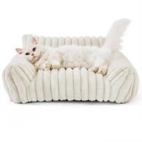 Šuns Sofa Naminių Gyvūnų Sofa su Atlošu Šilta Minkšta Lova Katėms Mažiems Šunims white
