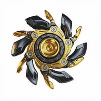Mechanical Deformable Metal Fidget Spinner, Premium Alloy EDC Hand Spinner, Smooth Spin Anti-Stress Fingertip Gyro Toy for Adult black