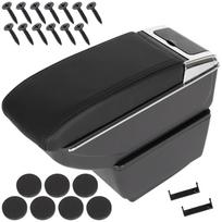 Skoda FABIA III 14-22 Armrest with Storage Compartment, Black Ecocuero, with Mounting Kit