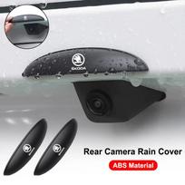 Car Sticker For Skoda Octavia Fabia Rapid Superb Kodiaq Scala Karoq Kamiq Enyaq Car Reverse Camera Rain Shield Shade Cover Water black