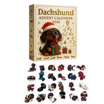 3D Advent Calendar Countdown with Collectible Figurines for Dog Lovers One Size beige