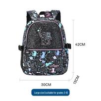 Smiggle Australija Žvaigždynas Katė Kuprinė: Didelės vertės, didelis, dekompresinis, dviejų petnešų 4-6 klasių mokiniams black