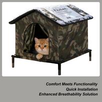 Outdoor Cat House Winter Insulated Pet Shelter Pet Thermal Shelter For Patio Camping Beach Balcony Outdoor Garden Apartment S black