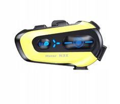 Belaidė Bluetooth 5.0 ausinė motociklo šalmui YELLOW OBEST N3X