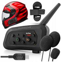 Motociklo laisvų rankų įranga GOMEDIA V6 Pro Plus, USB-C, Bluetooth, 1 šalmui, 800 m