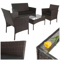 Sodo baldų komplektas 5 asmenims: 2 krėslai, sofa, stalas MIX