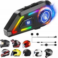 Motociklo ausinės su Bluetooth 5.3, 1000 mAh baterija, RGB apšvietimu ir ANC