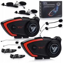 Motociklo interkomas VITO su „Bluetooth“, IPX6, 1000 mAh, 2 vnt.