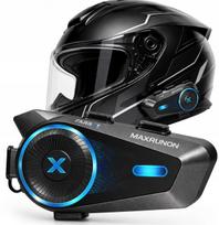 Motociklo interkomas, „Bluetooth 5.4“, iki 1,6 km, IPX7, ANC, iki 4 šalmų