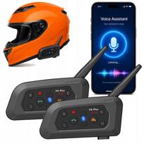 Motociklų interkomų rinkinys V6 Pro, Bluetooth 5.1, 6 šalmams, IP67, 18 val., 1200 m