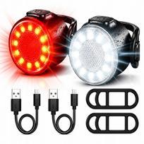 Dviratinė LED priekinė ir galinė lemputė, įkraunama USB, ryški