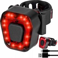 Dviračio galinis LED žibintas, raudonas, USB įkrovimas, 100 lm, IPX4