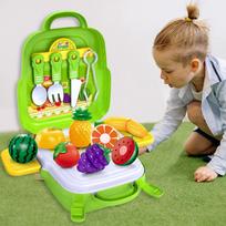Medinis daržovių ir vaisių vaidmenų žaidimų rinkinys Montessori