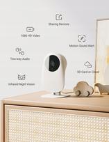 Vaizdo kūdikio stebėjimo kamera NOOIE, WiFi, 1080P HD, naktinis matymas, judesio aptikimas, suderinama su Alexa