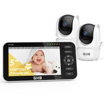Vaizdo kūdikio stebėjimo sistema su 2 kameromis, HD 720p, 5" ekranas
