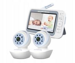 Vaikiška vaizdo auklė Moonybaby QuadView 60 su 2 pasukamomis kameromis