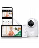 Vaizdo kūdikio stebėjimo kamera Niania Sebikam 5,5" 2K 3MP, WiFi, programėlė, PTZ 355°, 4000mAh, VOX garsas