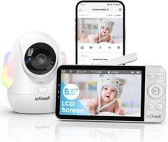 Vaizdo kūdikio stebėjimo kamera ieGeek 2.5K 4MP, 5.5", WLAN, PTZ 360°