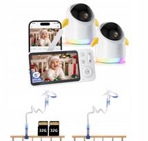 Belaidis kūdikių stebėjimo monitorius su besisukančia FHD WiFi kamera, 5" LCD, 4x priartinimas