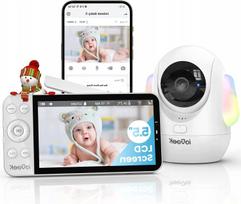 Vaizdo kūdikio stebėjimo kamera 2K, 5,5" LCD, WiFi, 4MP, su PTZ
